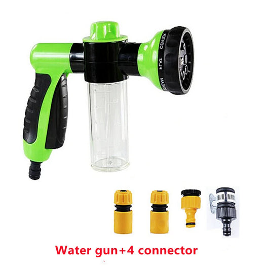 8 in 1 Pressure Hose Nozzle Foam Gun Jet Spray Gun Soap Dispenser Garden Watering Horse Dog Animal Water Gun Car Washing Tools